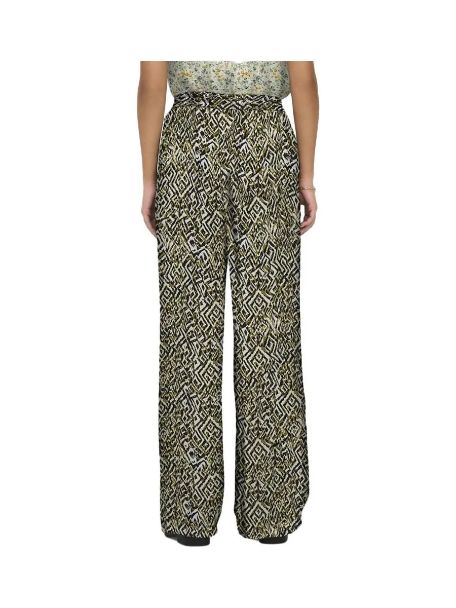 Pantalon fluide Noire/Blanc/Marron Femme JDY Nile Life 3