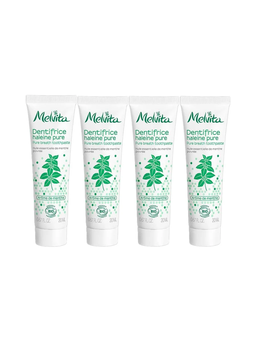 Lot de 4 Dentifrices Haleine Fraiche Bio Melvita 20ml 2