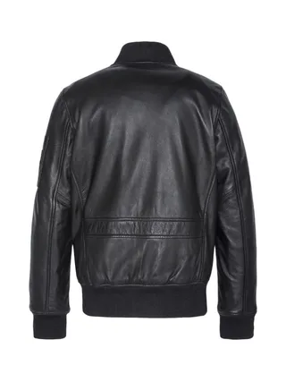 Blouson cuir Noir Homme Schott LCBOMBA 2