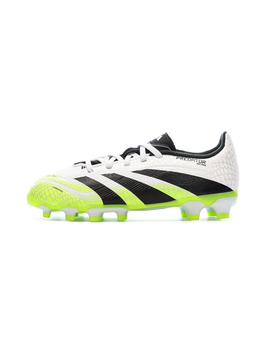Chaussures de Foot Blanc/Noir/Jaune Junior Adidas Predator League MG 2