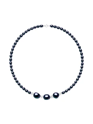 Collier Perles de Culture d'Eau Douce Baroques 11-12 mm — Argent 925 Millièmes Rhodié — 42 cm 1
