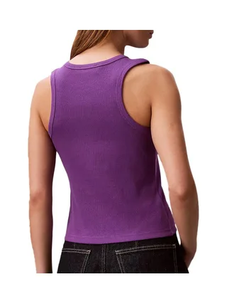 Débardeur Violet Femme Calvin Klein Jeans A Woven Label 2