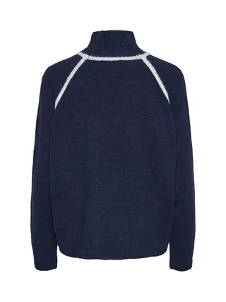 Pull Marine/Blanc Femme Pieces Lola 2