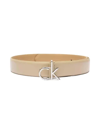 Ceinture Beige Femme Calvin Klein Jeans Ck Buckle Belt - T 1