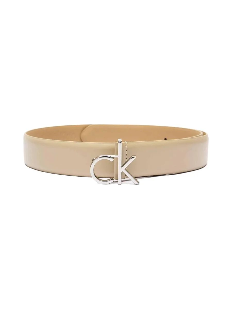 Ceinture Beige Femme Calvin Klein Jeans Ck Buckle Belt - T 2