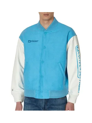 Blouson Turquoise/Blanc Homme Converse x FRGMT Varsity Jacket 1