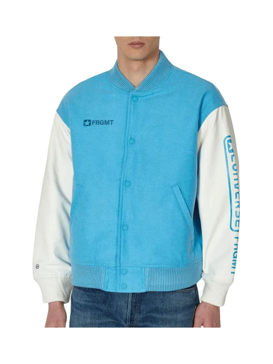Blouson Turquoise/Blanc Homme Converse x FRGMT Varsity Jacket 2