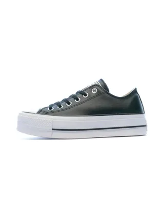 Baskets compensées cuir noir femme Converse All Star 1
