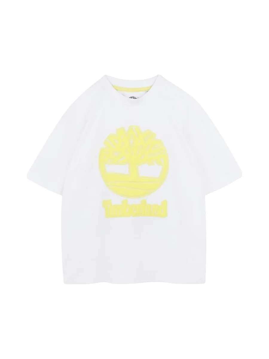 T-Shirt Jaune/Blanc Garçon Timberland T60482 2