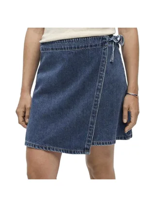 Jupe Portefeuille Denim Bleu Femme Vero Moda Wrap 1