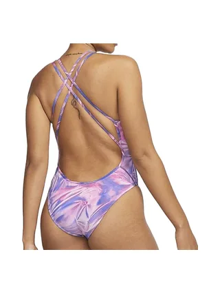 Maillot de bain 1 pièce Violet Femme Nike Spiderback 2
