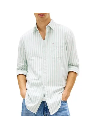 Chemise Vert/Beige Homme Tommy Hilfiger Tjm Reg Stripe 1