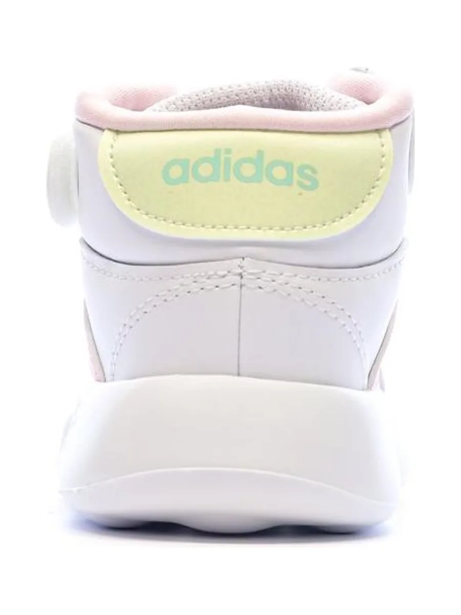 Baskets Blanches/Roses/Turquoises Fille Adidas Grand Court Mid 4