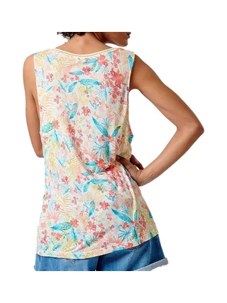 Débardeur Blanc à fleurs Femme Kaporal FREDA 2