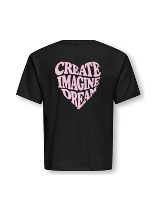T-Shirt Noir Fille Kids ONLY Sille Amor Life 2