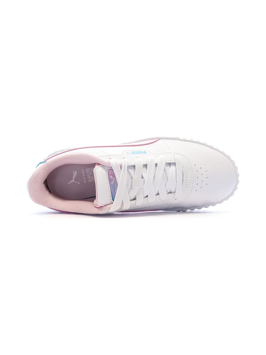 Baskets Blanc/Rose Fille Puma Carina 3.0 Jelly 5