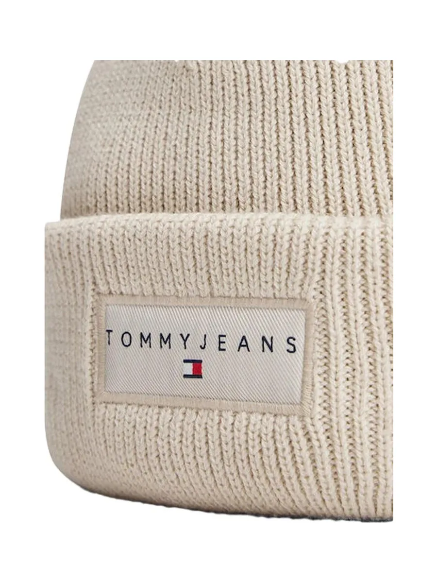 Bonnet Beige Mixte Tommy Hilfiger Linear Beanie 3