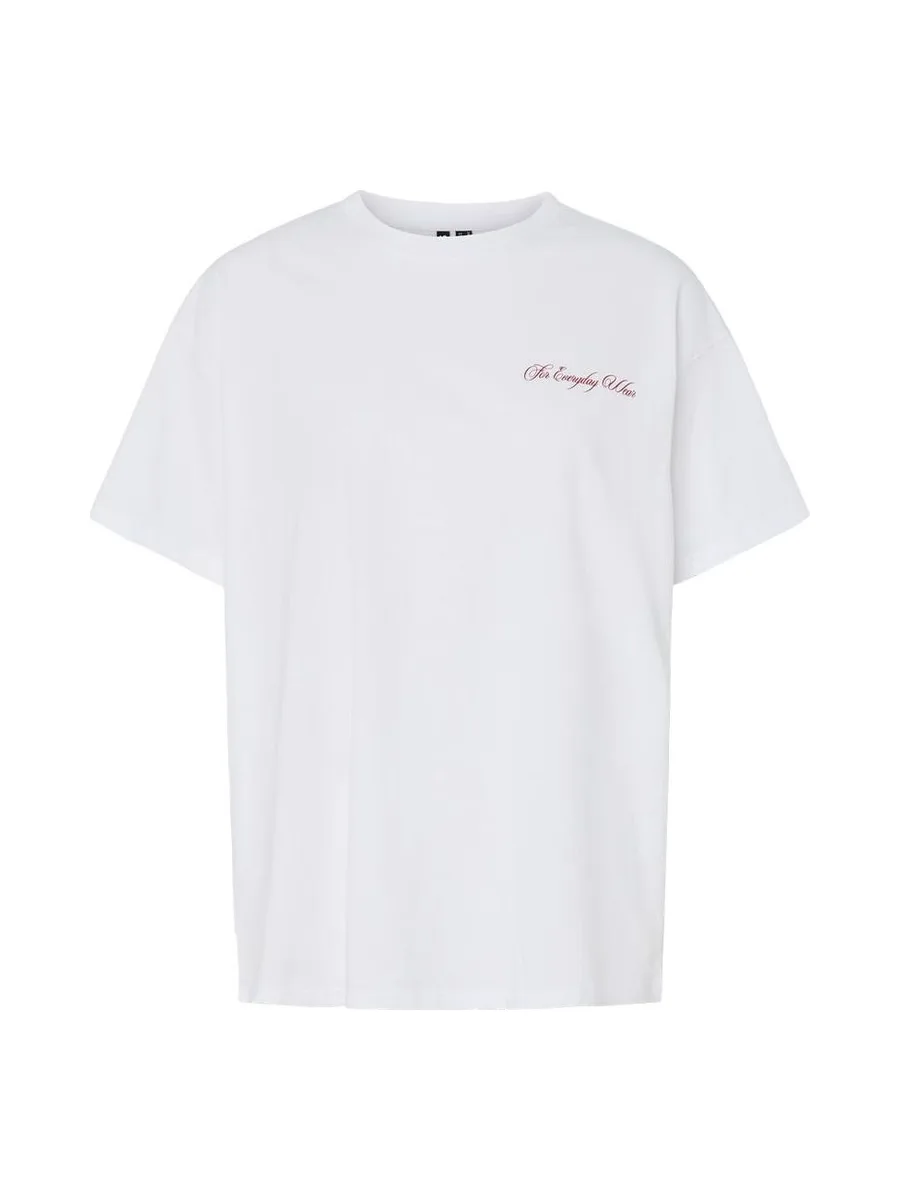 T-shirt Blanc Femme Pieces Fonda 2