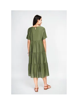 Robe longue coupe babydoll à manches courtes 4