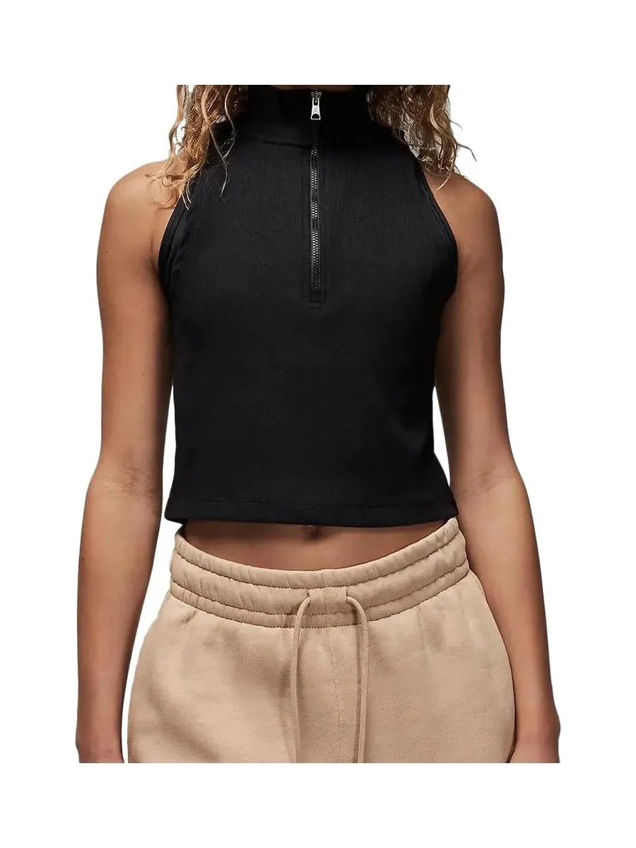 Débardeur Crop Noir Femme Nike Mock 2