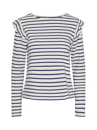 T-Shirt Rayure Marine/Blanc Femme Pieces Niana 1