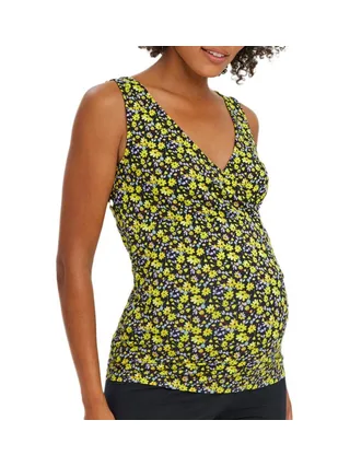 Débardeur Noir/Jaune Femme Mamalicious Lamber 1