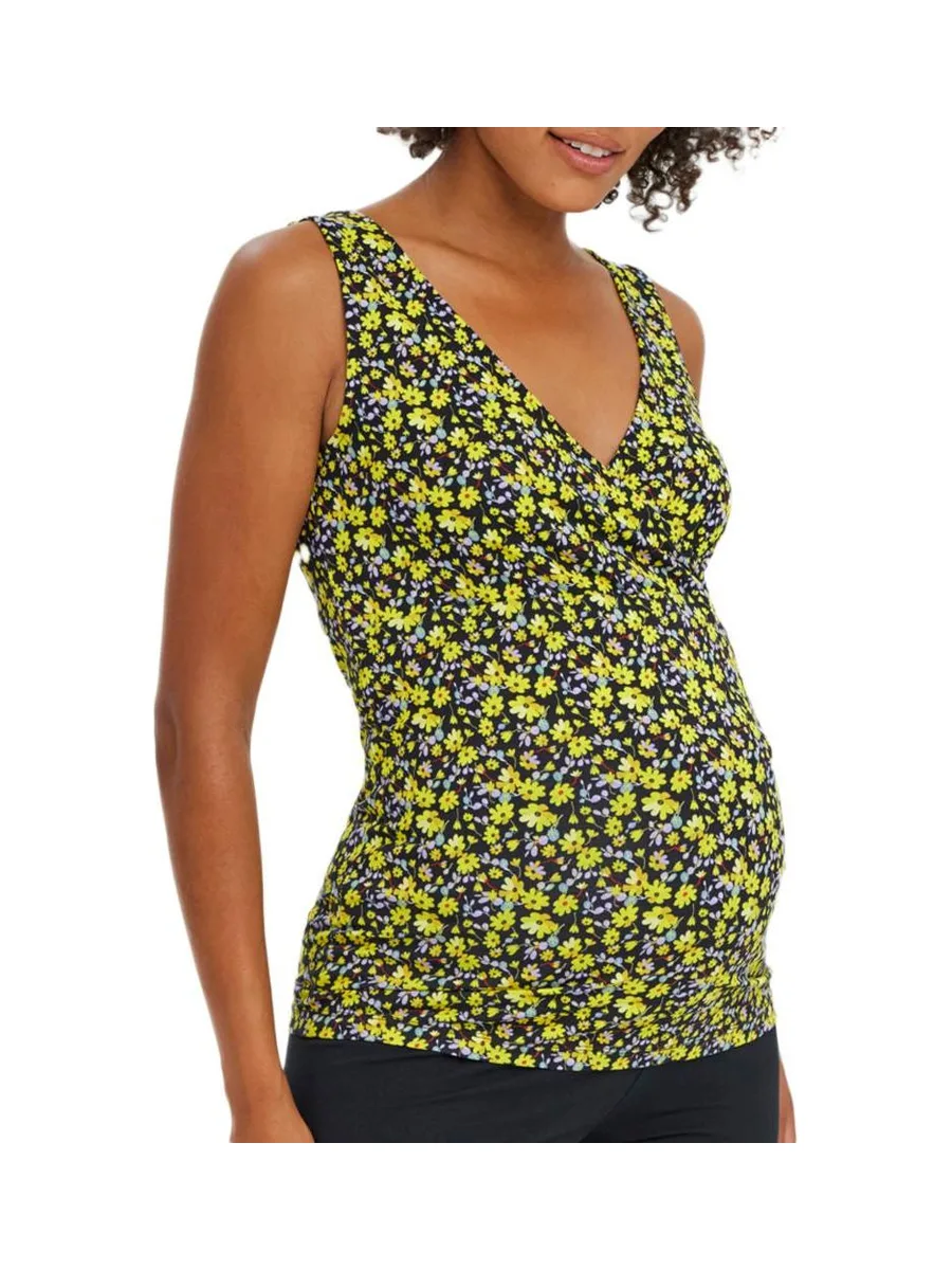 Débardeur Noir/Jaune Femme Mamalicious Lamber 1