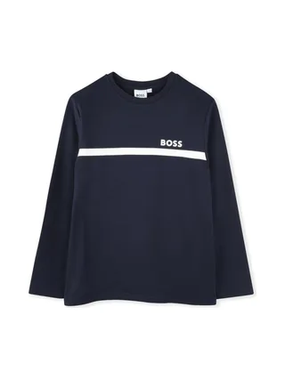 T-Shirt Marine Garçon Hugo Boss J52727 1