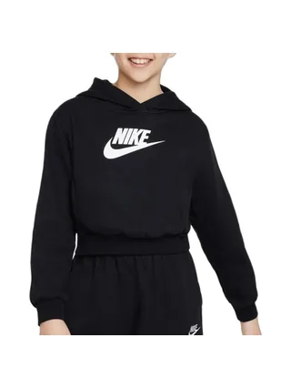 Sweat Capuche Noir Fille Nike Club Fleece 1