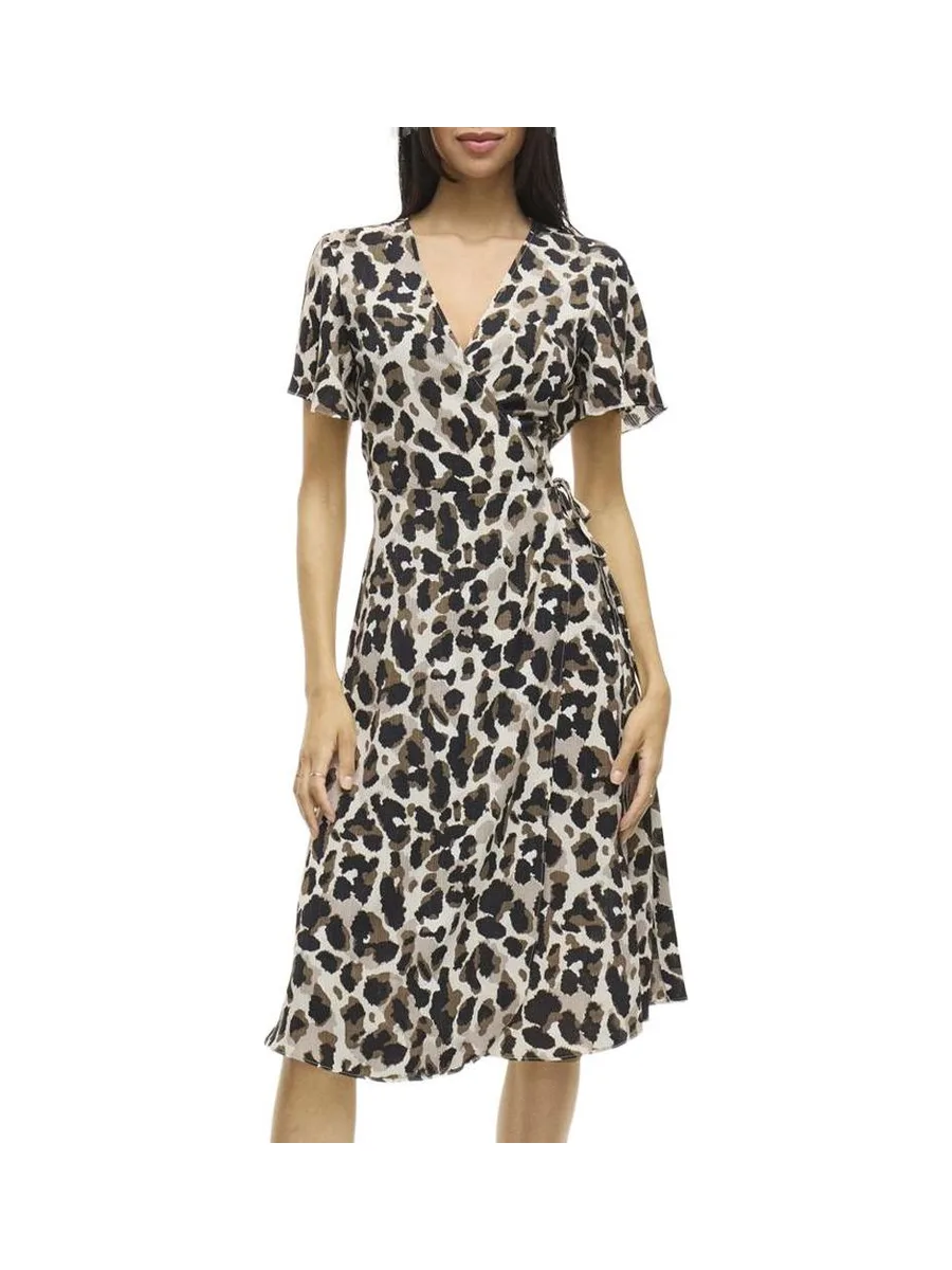 Robe Ecru à Motif Femme Vila Lovie 2