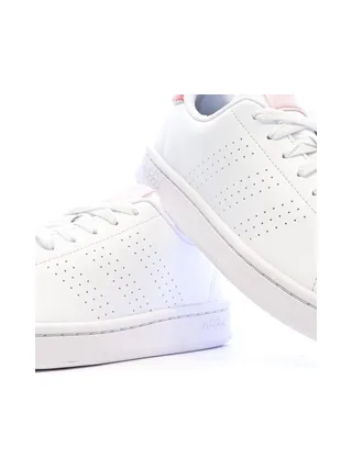 Baskets Blanches/Roses Fille Adidas Advantages 7