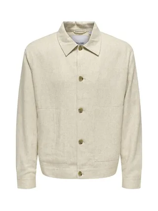Veste Légère Écru Homme Only & Sons Structure 1