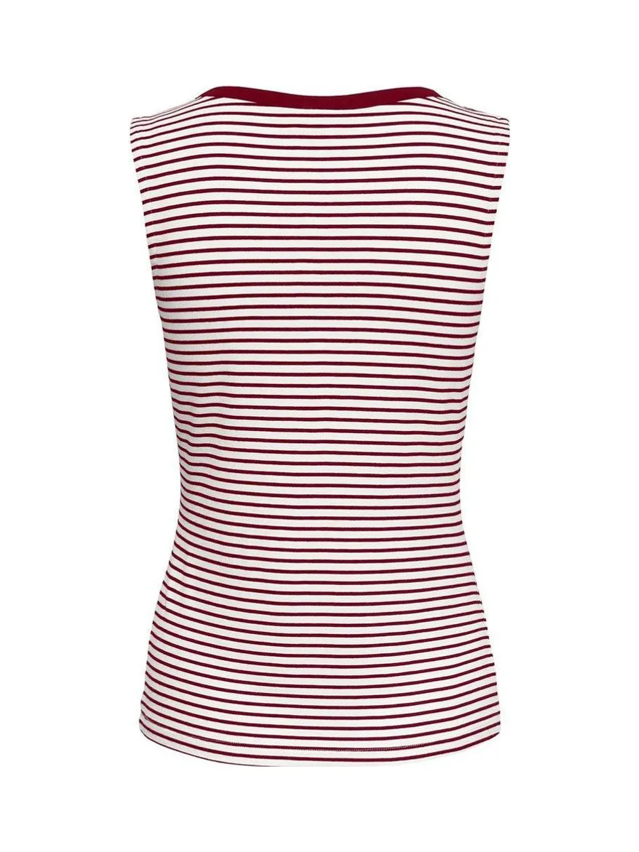 Débardeur Rouge/Blanc Femme JDY Sissy 2