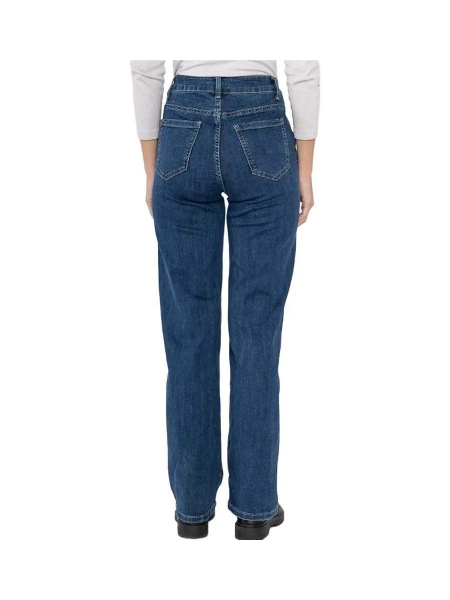 Jeans Bleu Femme My Tinas Jean Wide Leg Boutons 3