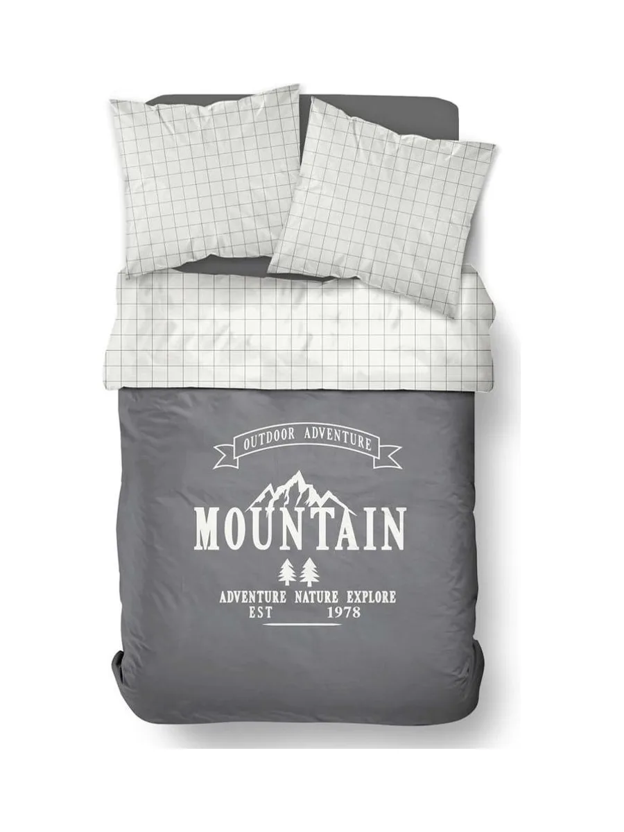 Parure de lit imprimé a carreaux coton Today MOUNTAIN 220x240 4