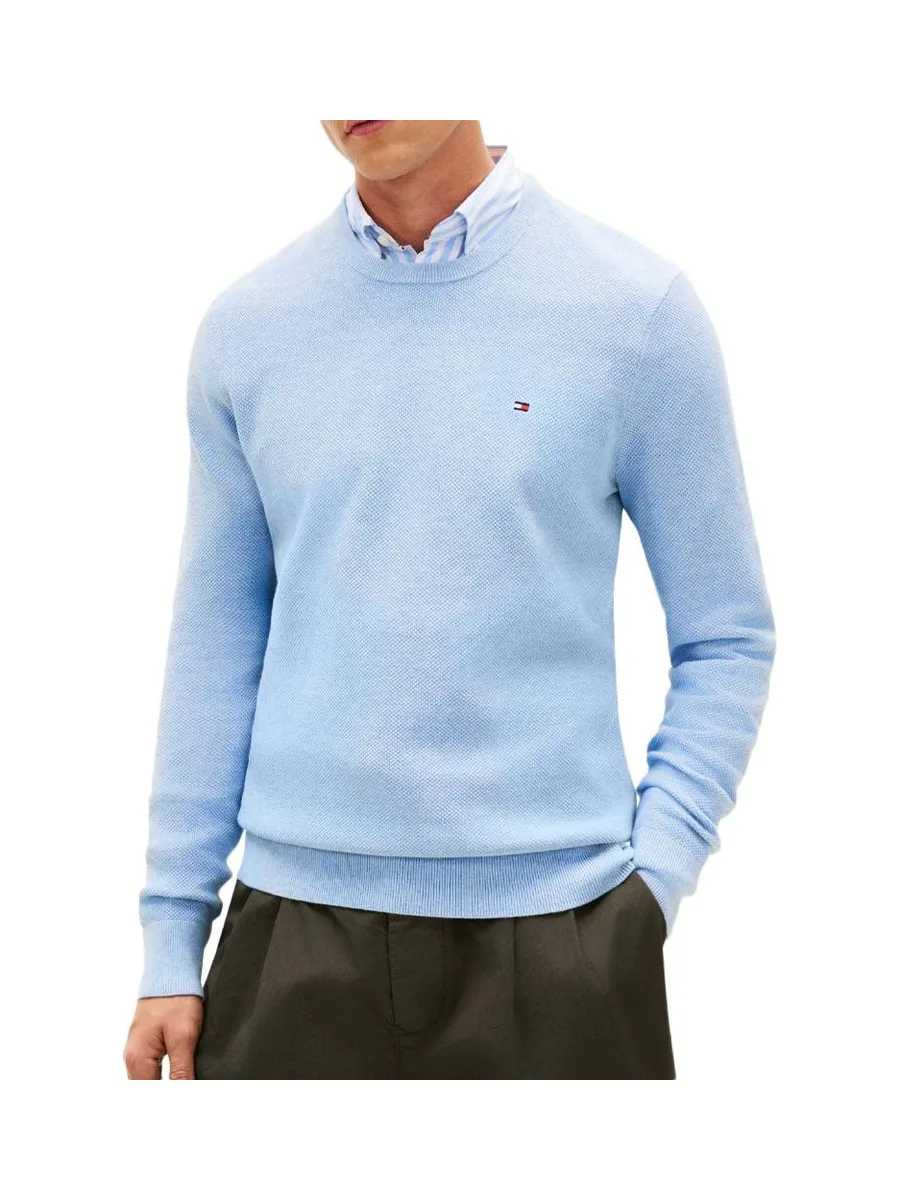 Pull Bleu pastel Homme Tommy Hilfiger Structure 2