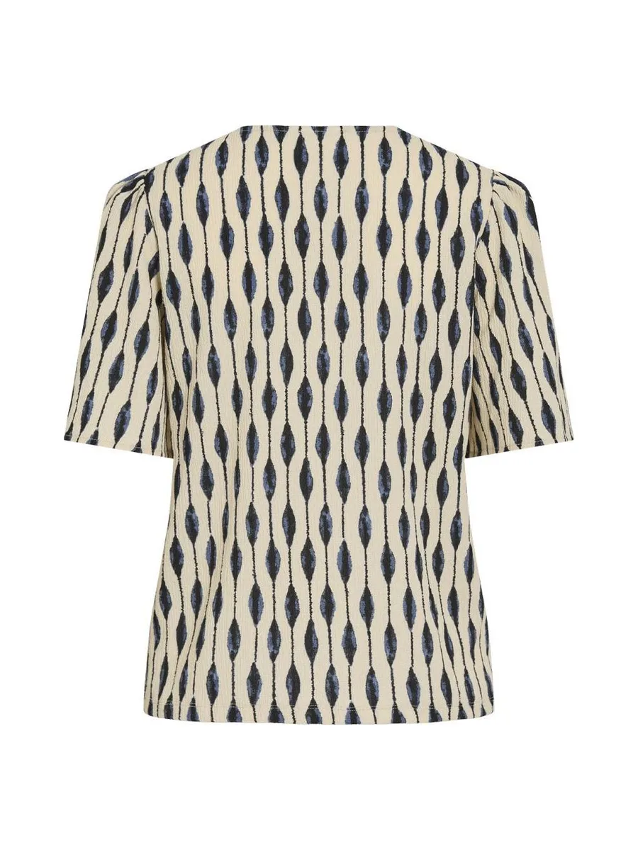Top Beige/Bleu Femme Vila Viadda 3