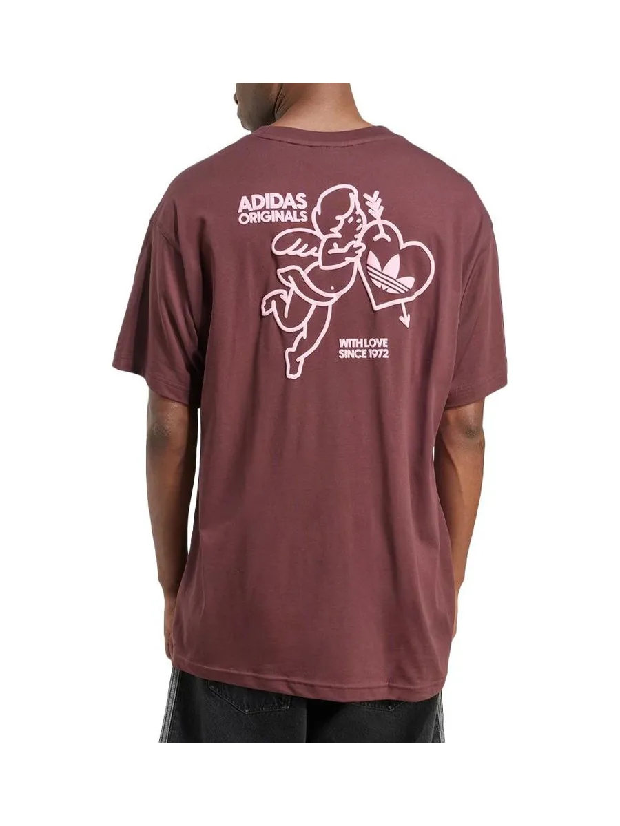 T-shirt Bordeaux Homme Graphique oversize Cupid and Heart 2