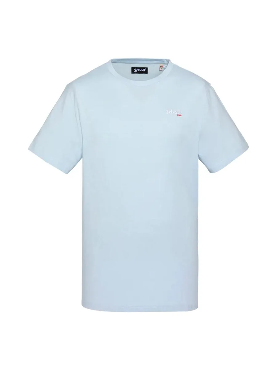 T-shirt Bleu Clair Homme Schott TSCREW 2