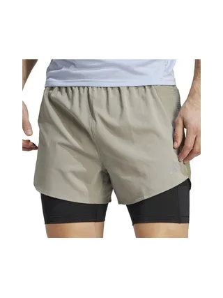 Short de Running Beige Homme Adidas 2in1 IB8933 1