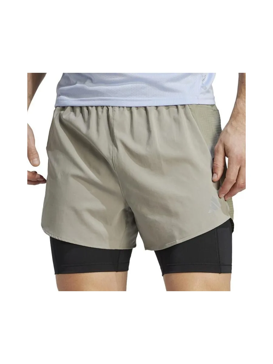 Short de Running Beige Homme Adidas 2in1 IB8933 2