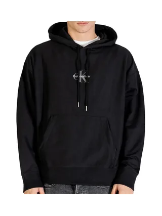 Sweat à Capuche Noir Homme Calvin Klein Jeans Premiums 1