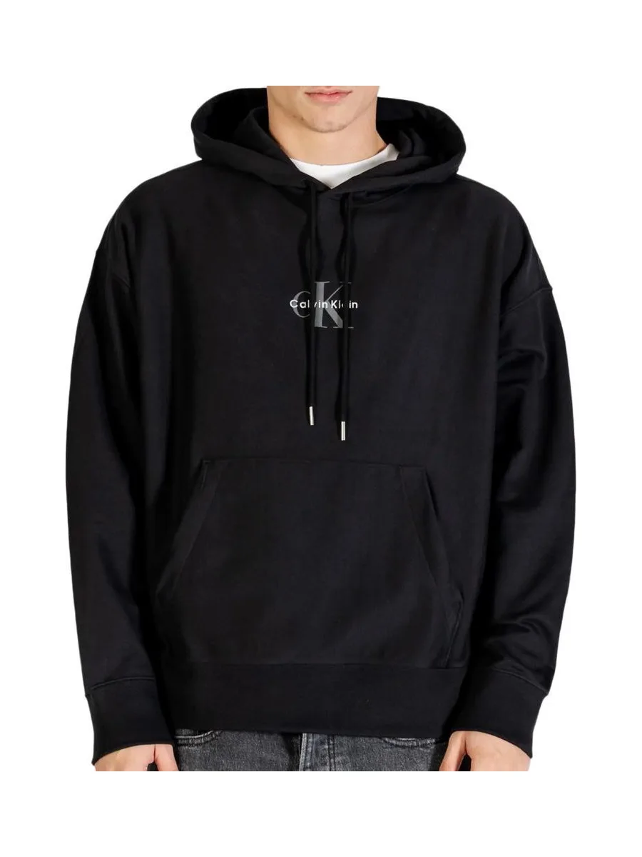 Sweat à Capuche Noir Homme Calvin Klein Jeans Premiums 2