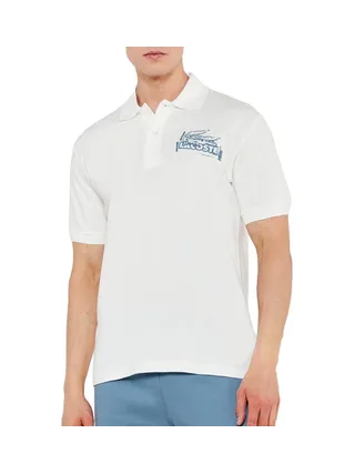 Polo Blanc Cassé Homme Lacoste L1212 Printed 1