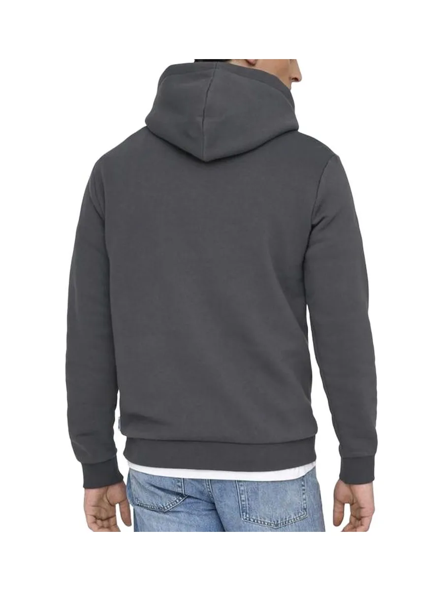 Sweat à Capuche Gris Foncé Homme Only & Sons Cere 3