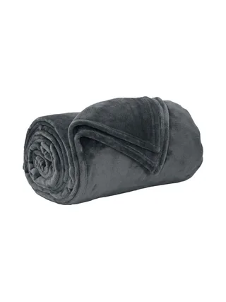 Plaid flanelle Gris Today Damier Fusain 130x180 cm 1