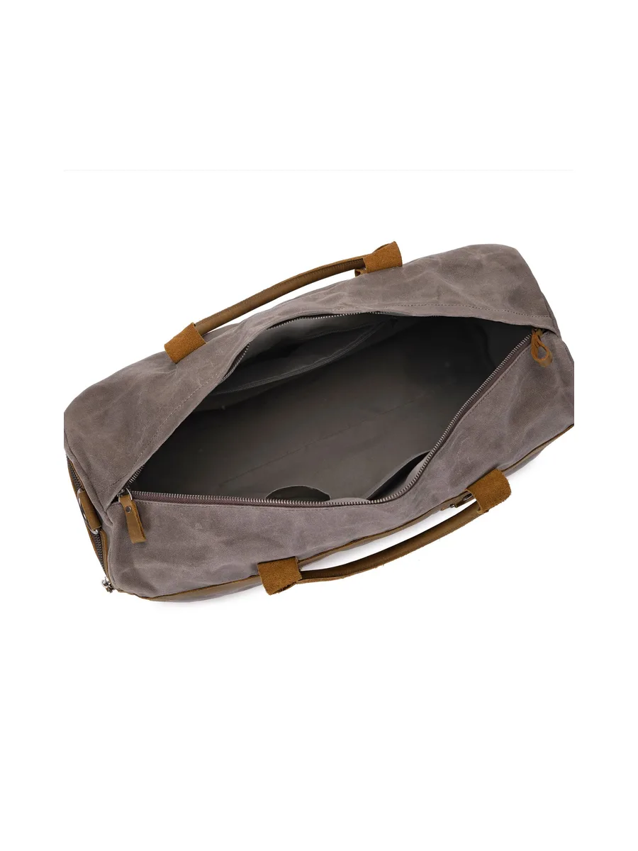 VLAD - Sac de voyage en cuir véritable et toile enduite - Bleu 55
