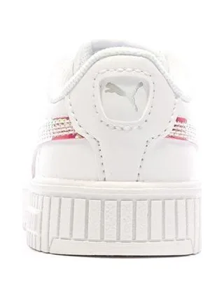 Baskets Blanches/Roses Fille Puma Carina 2.0 3