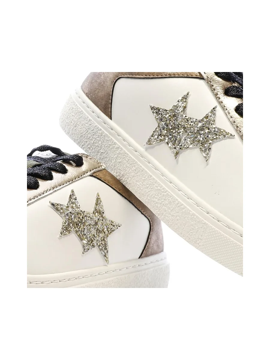 Baskets Blanches/Camel Femme Only Star 8