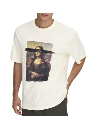 T-shirt Blanc Homme Only & Sons Monalisa Life 1